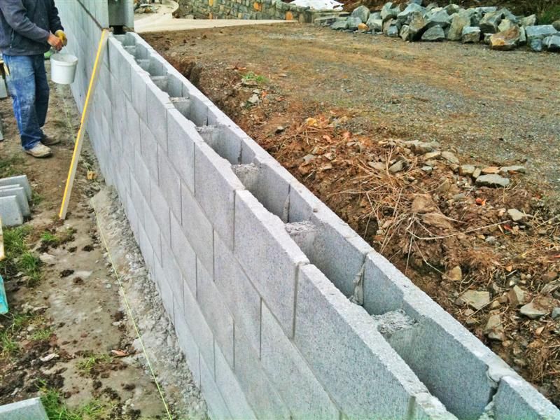 Reinforced Concrete Block Walls Island Paving - How Much Does It Cost To Build A Concrete Block Retaining Wall
